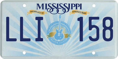 MS license plate LLI158