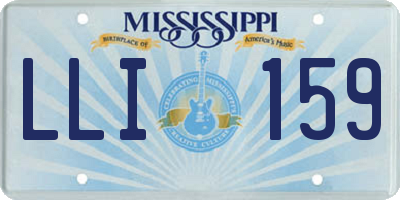 MS license plate LLI159