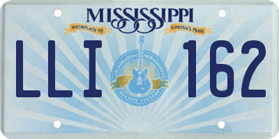 MS license plate LLI162