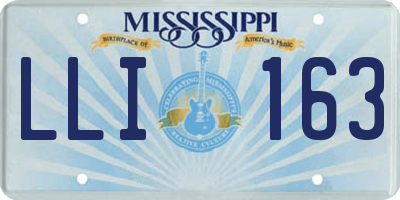 MS license plate LLI163
