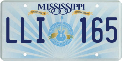 MS license plate LLI165