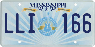 MS license plate LLI166