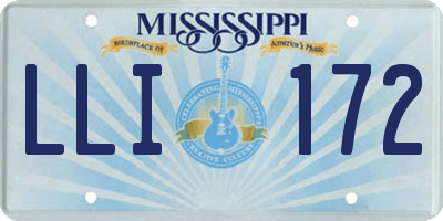 MS license plate LLI172