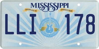 MS license plate LLI178