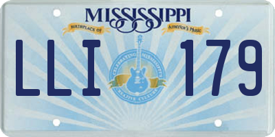 MS license plate LLI179