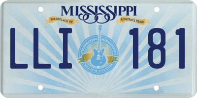 MS license plate LLI181