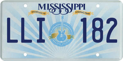 MS license plate LLI182