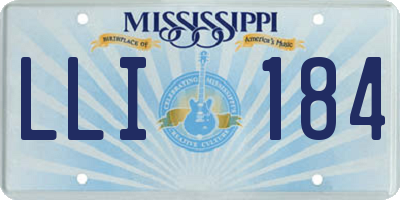 MS license plate LLI184