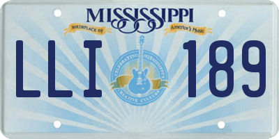 MS license plate LLI189