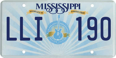 MS license plate LLI190