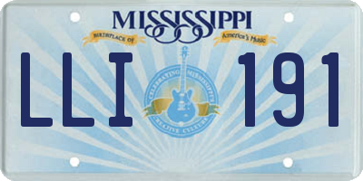 MS license plate LLI191