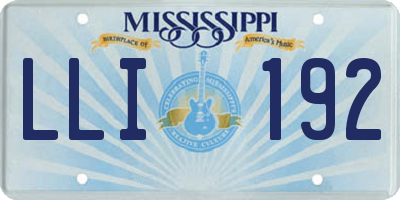 MS license plate LLI192