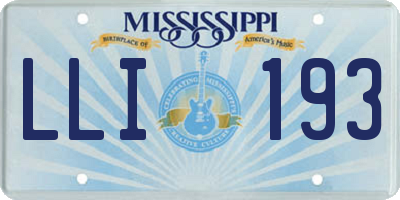MS license plate LLI193