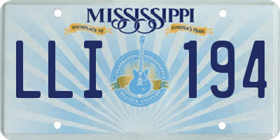 MS license plate LLI194