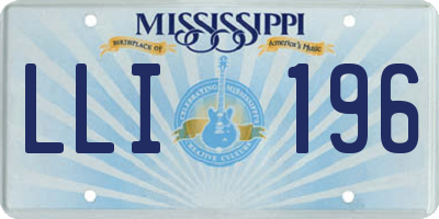 MS license plate LLI196