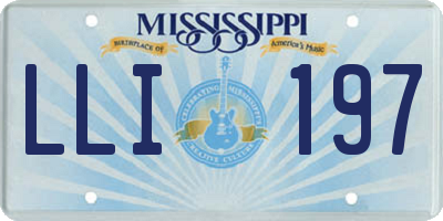 MS license plate LLI197