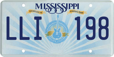 MS license plate LLI198