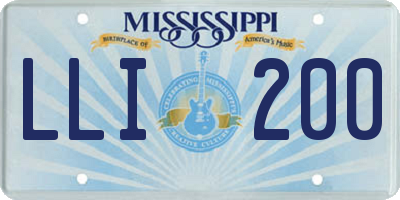 MS license plate LLI200