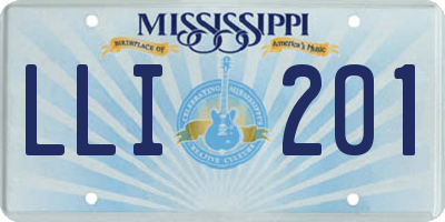 MS license plate LLI201