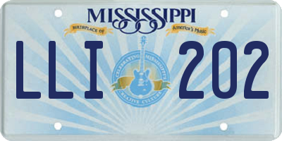 MS license plate LLI202