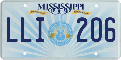MS license plate LLI206