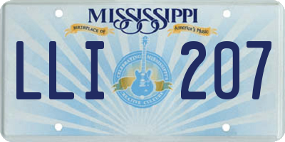 MS license plate LLI207