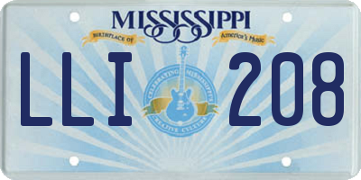 MS license plate LLI208