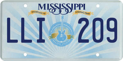 MS license plate LLI209