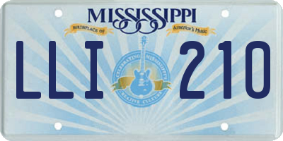 MS license plate LLI210