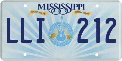 MS license plate LLI212