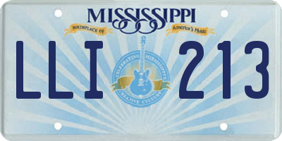 MS license plate LLI213