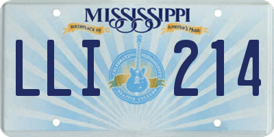 MS license plate LLI214