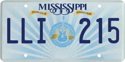 MS license plate LLI215
