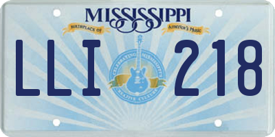 MS license plate LLI218