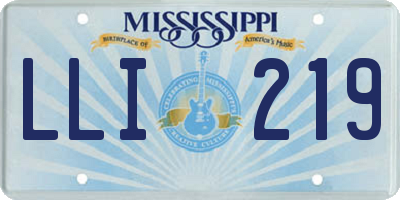 MS license plate LLI219