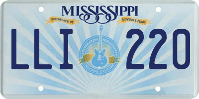 MS license plate LLI220