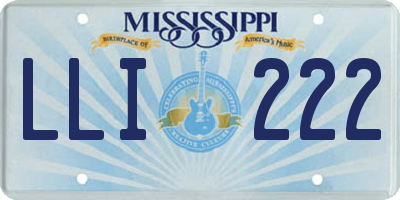 MS license plate LLI222