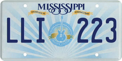 MS license plate LLI223