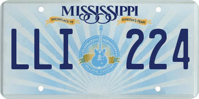 MS license plate LLI224