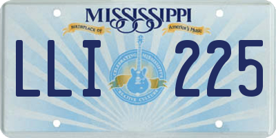 MS license plate LLI225