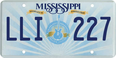 MS license plate LLI227