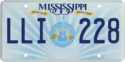 MS license plate LLI228