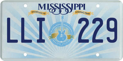 MS license plate LLI229