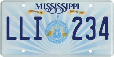 MS license plate LLI234