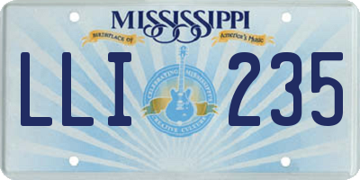 MS license plate LLI235