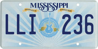 MS license plate LLI236