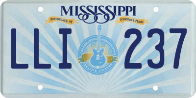 MS license plate LLI237