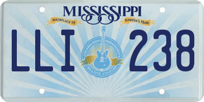 MS license plate LLI238