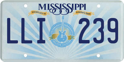MS license plate LLI239