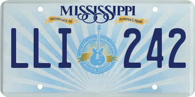 MS license plate LLI242